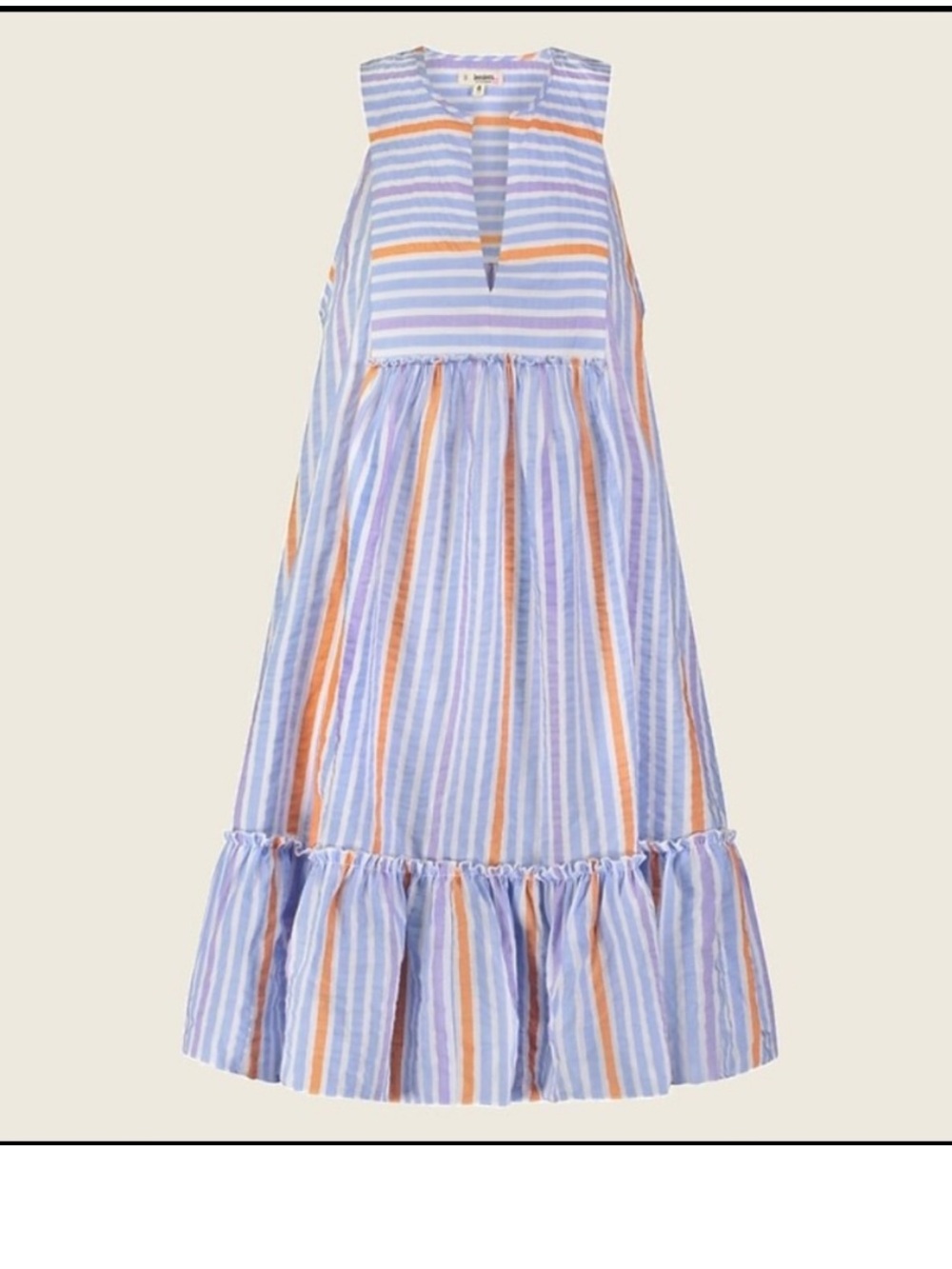 Lemlem Bahari Striped Bib Dress Seersucker Nautical Sleeveless Small